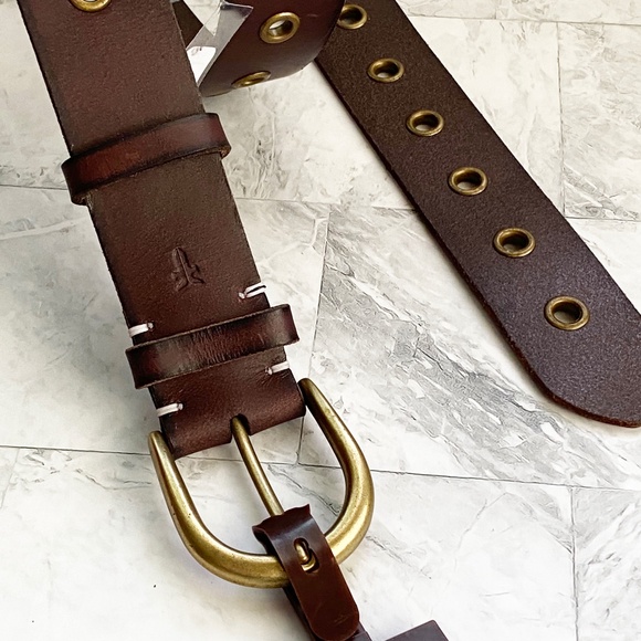 NEW Frye Grommet Leather Belt